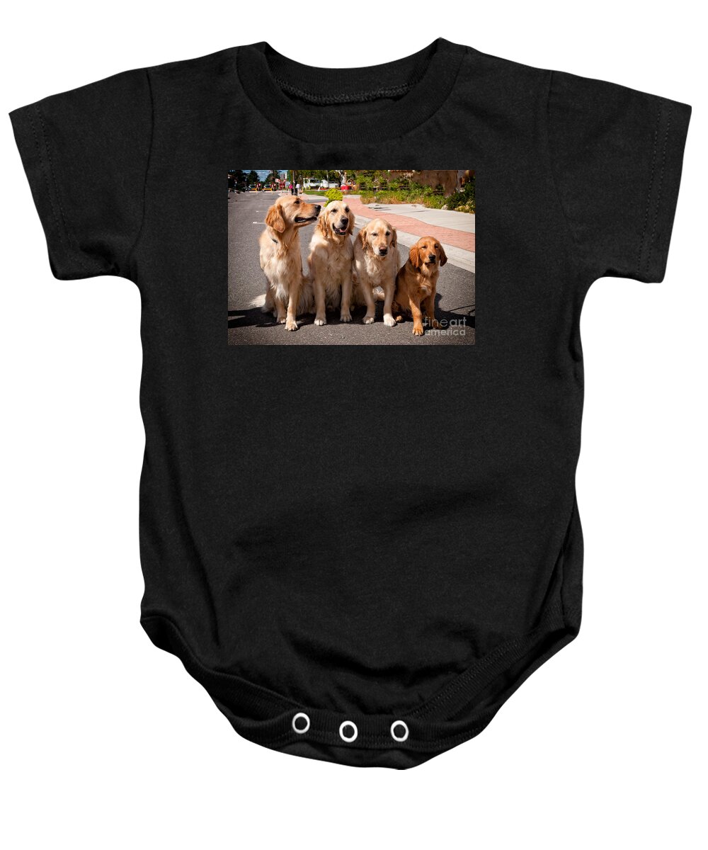 Blond Baby Onesie featuring the photograph The Blond Team by Les Palenik