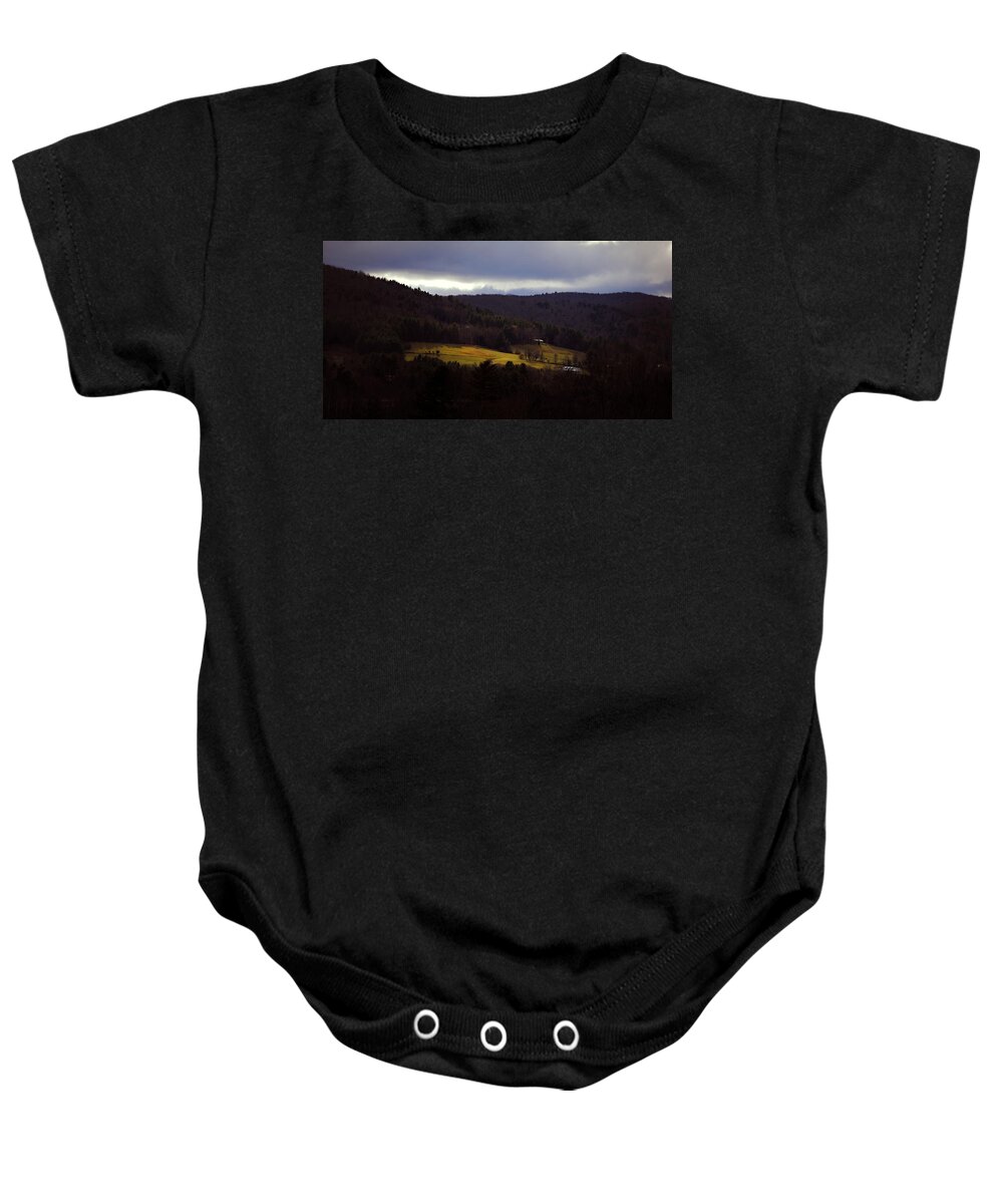 Hillside Baby Onesie featuring the photograph The Break by Marysue Ryan