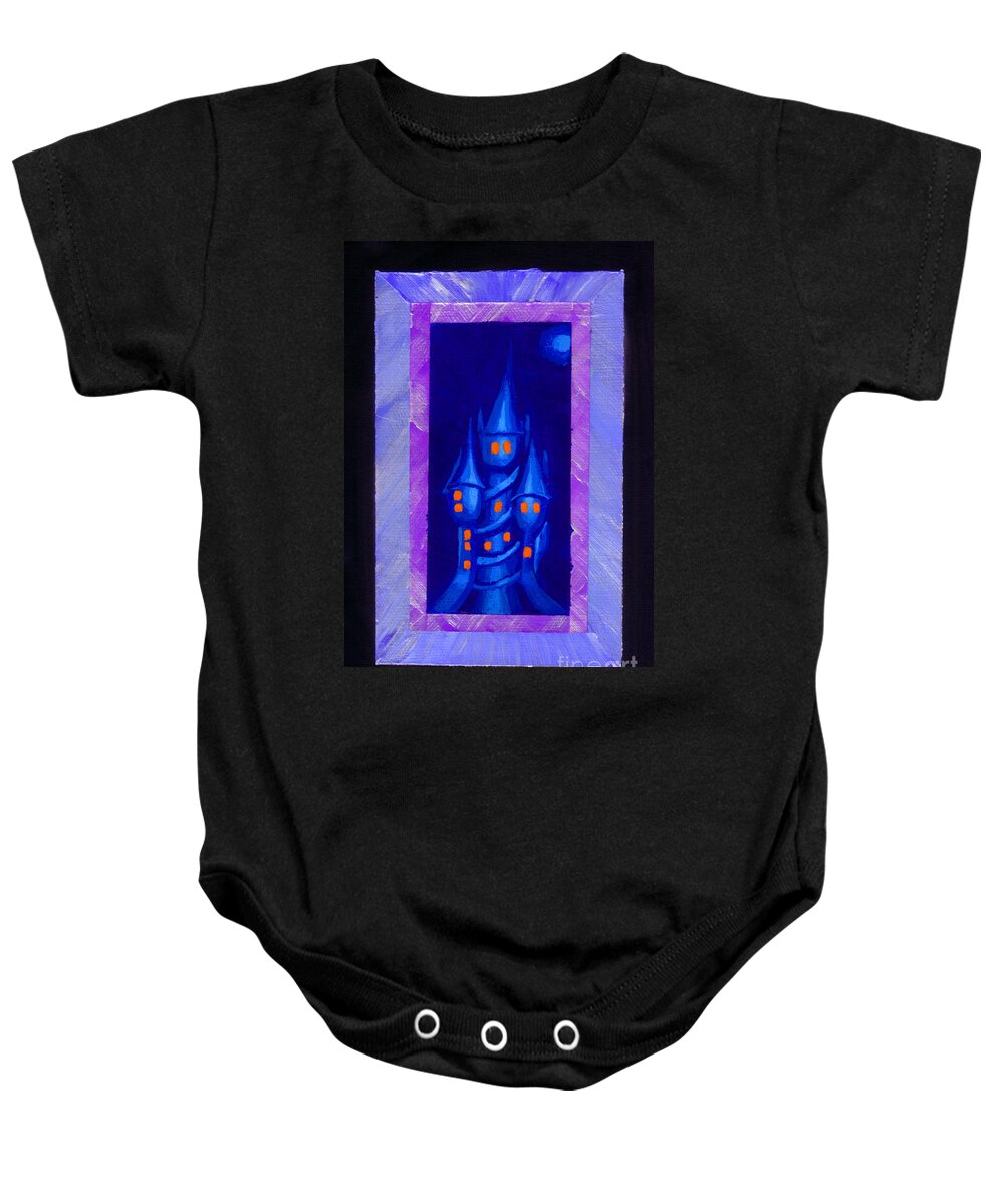 Baby Onesie featuring the painting The Castle by Joey Gonzalez
