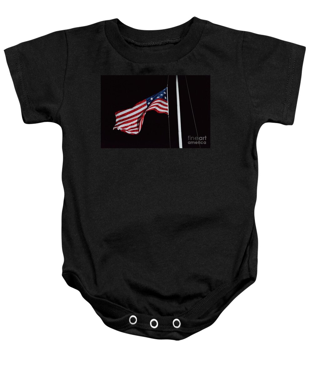 Marines Baby Onesie featuring the photograph The Flag of 1801 by Cindy Manero