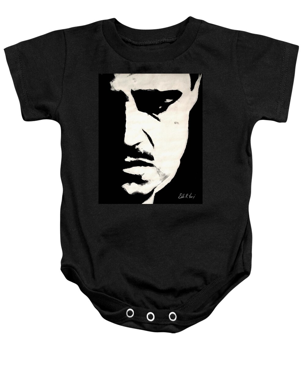 Godfather Baby Onesie featuring the painting The Godfather by Dale Loos Jr