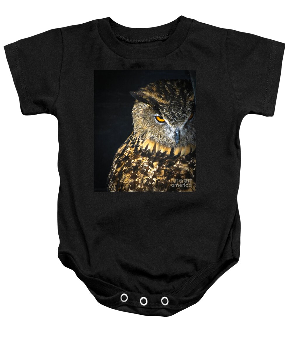 Owl Baby Onesie featuring the photograph The Look by Amy Porter