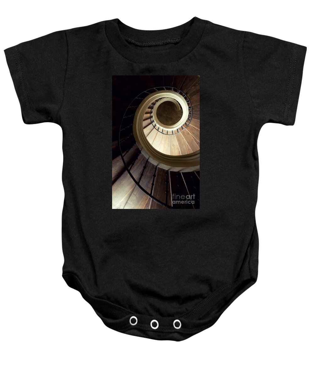 Interior View Baby Onesie featuring the photograph The lost wooden tower by Jaroslaw Blaminsky