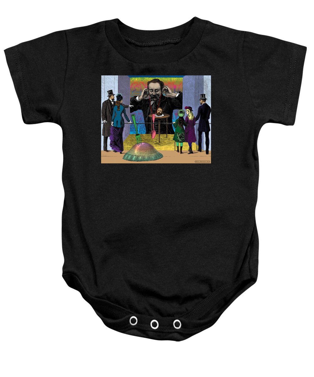 Digital Collage Baby Onesie featuring the digital art The Moveable Feast by Eric Edelman