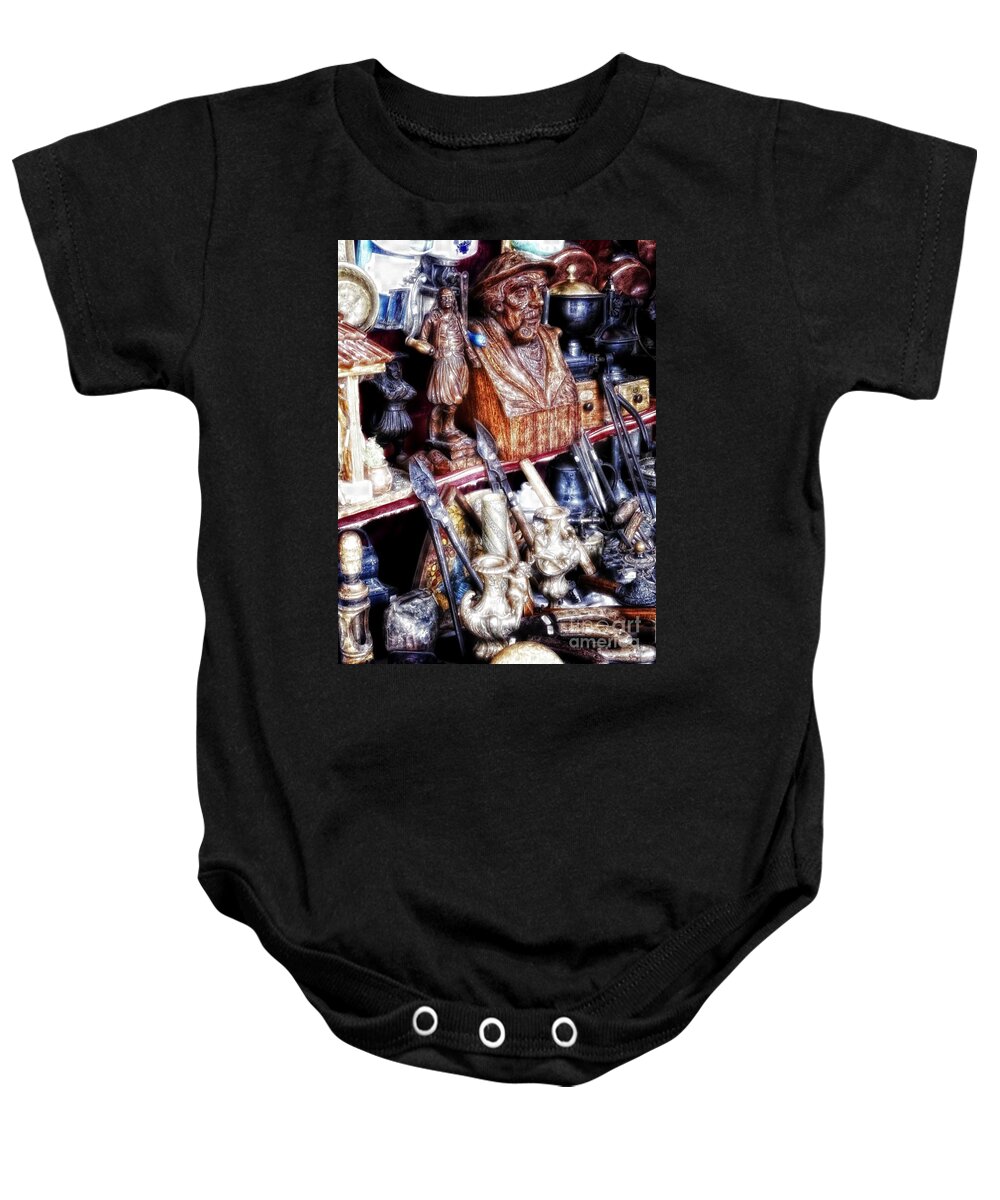 Newel Hunter Baby Onesie featuring the photograph The Pipe Smoker by Newel Hunter