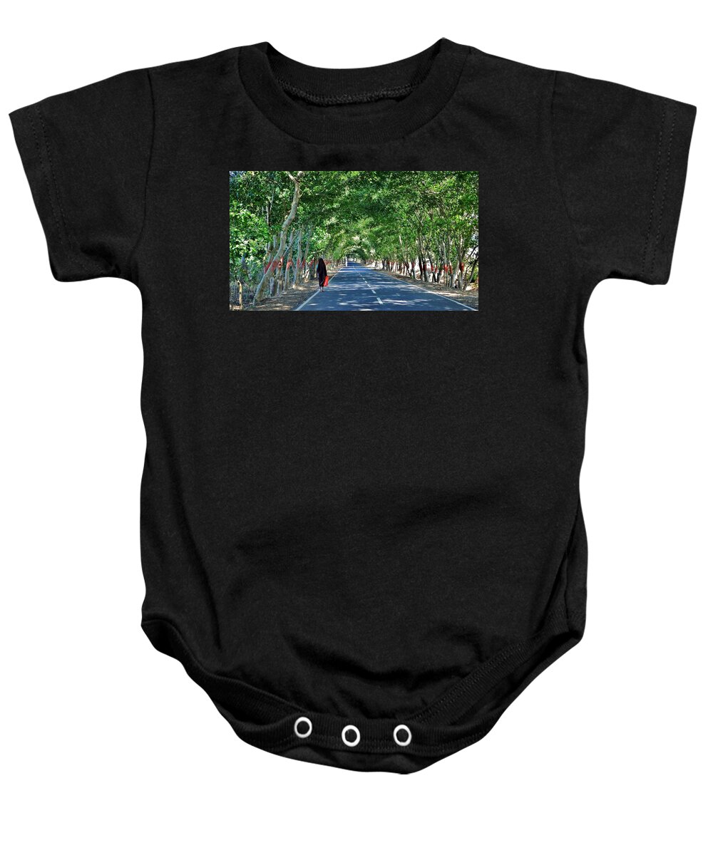 Tree Baby Onesie featuring the photograph The Road to Amarkantak - Amarkantak India by Kim Bemis