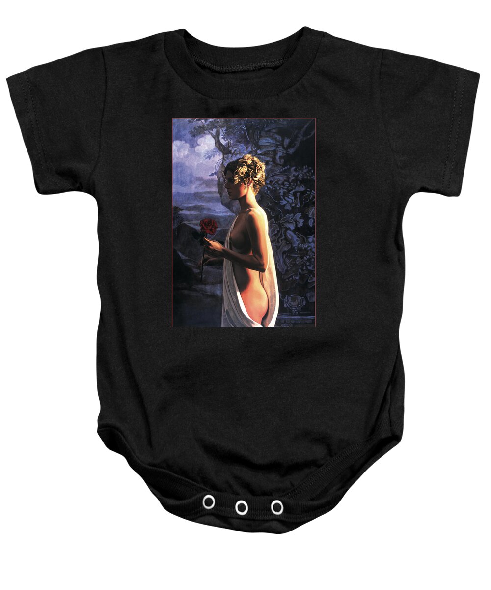 Whelan Art Baby Onesie featuring the painting The Rose by Patrick Whelan