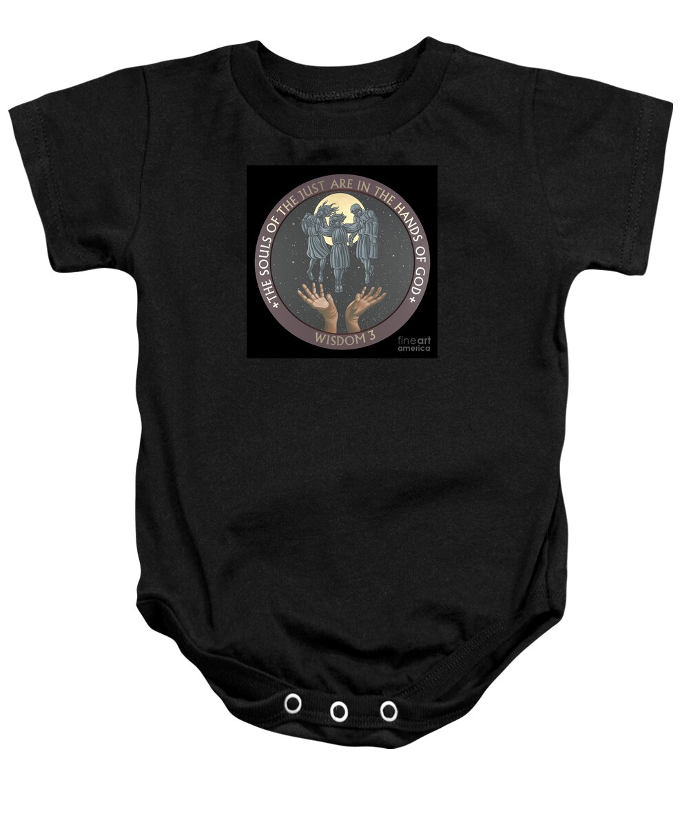 The Souls Of The Just Are In The Hands Of God Baby Onesie featuring the painting The Souls of the Just are in the Hands of God 172 by William Hart McNichols