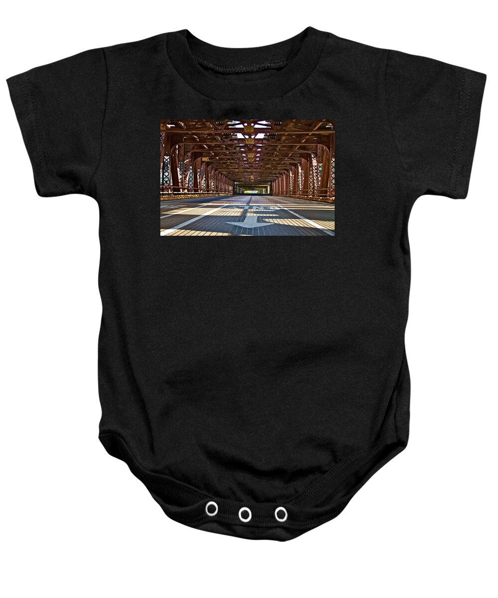 Chicago Baby Onesie featuring the photograph The Wells Street Bridge by John Babis