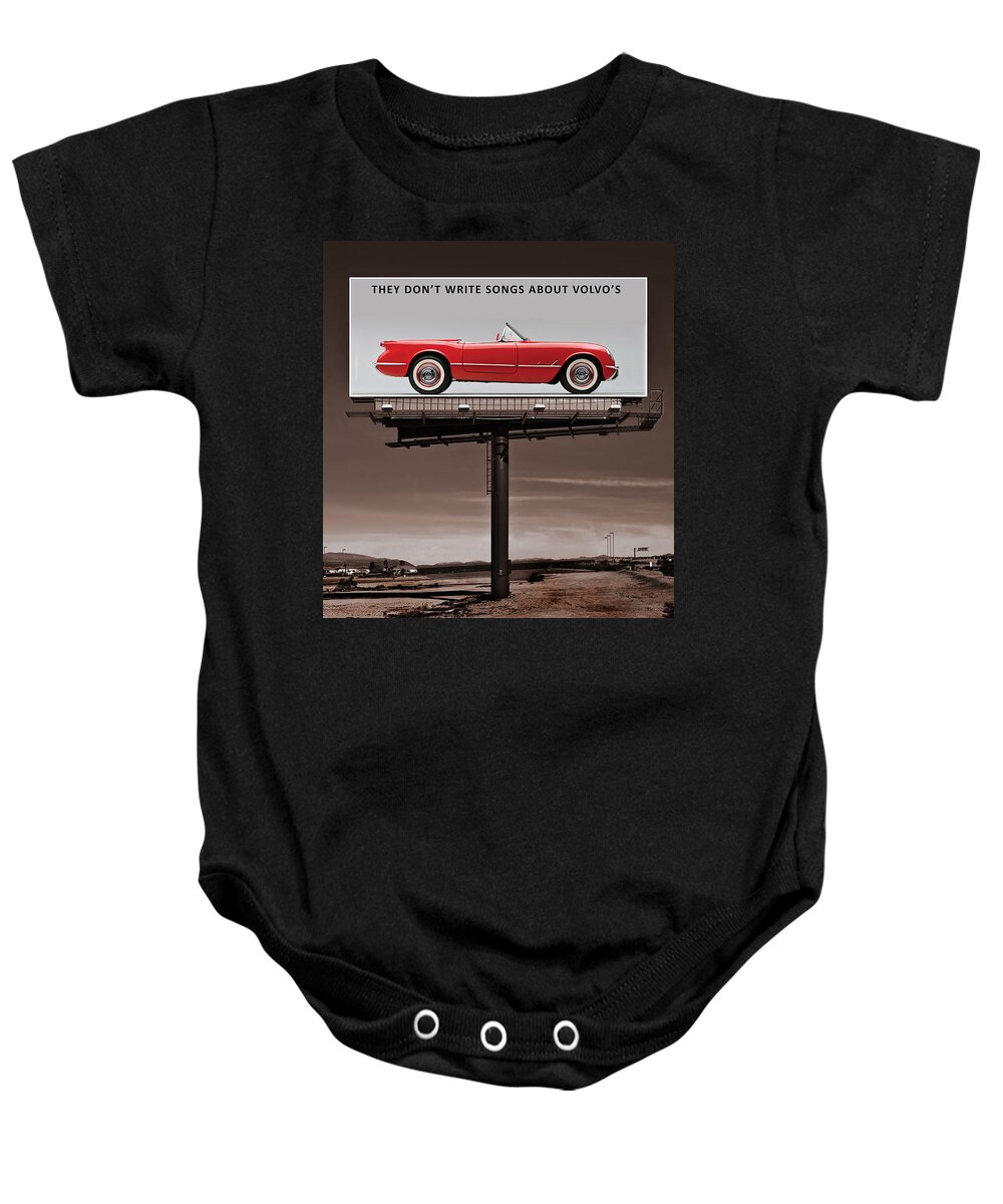 Corvette Baby Onesie featuring the photograph They Dont Write Songs by Mark Rogan