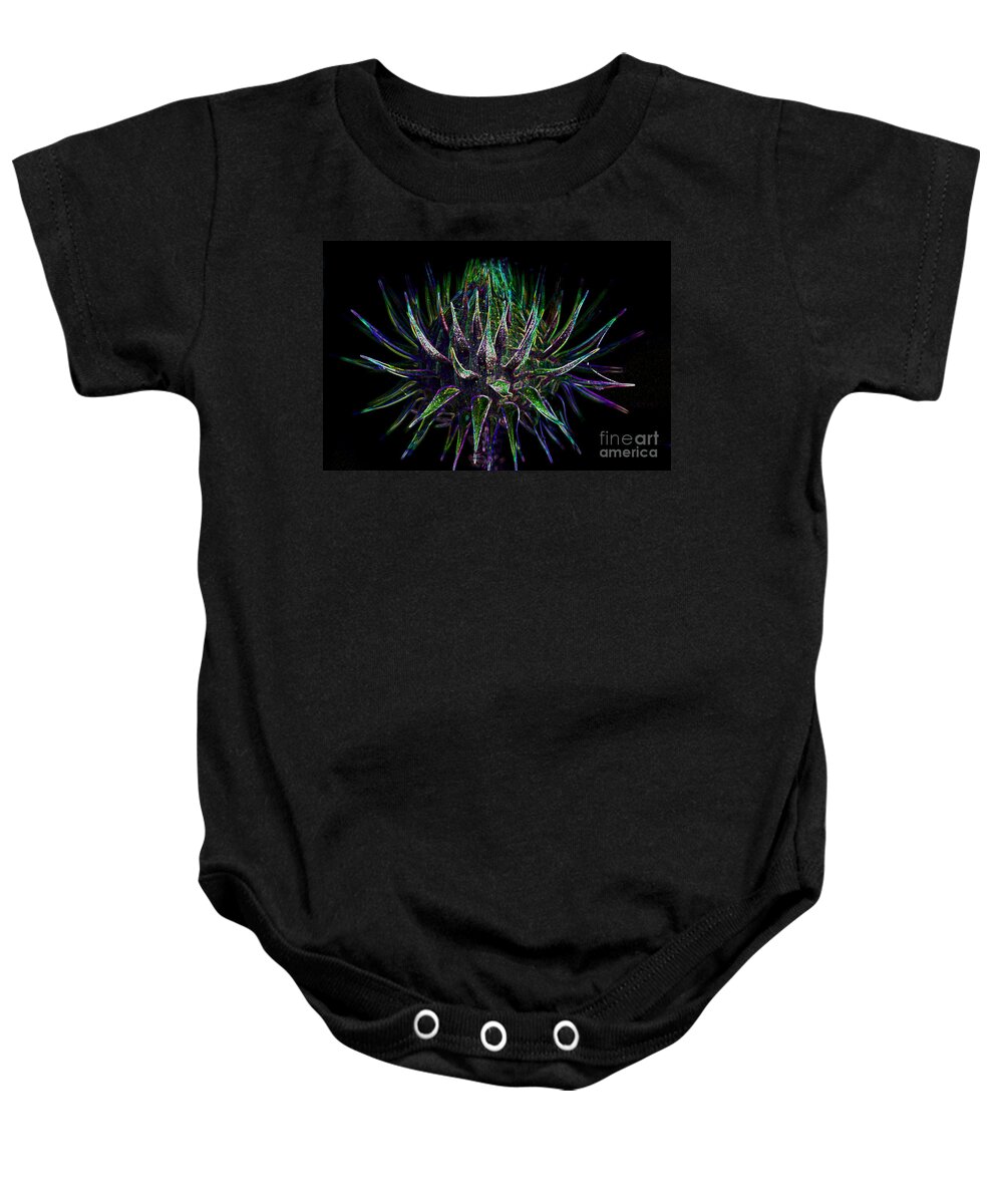 Photo Baby Onesie featuring the photograph Thistlehead No.2 by Tony Mills