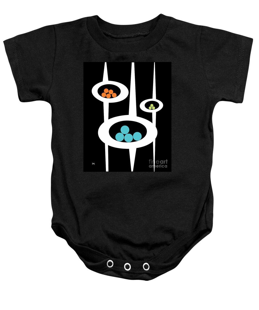 Atomic Baby Onesie featuring the digital art Three Pods I by Donna Mibus