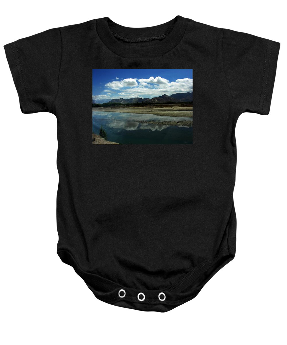Tibet Baby Onesie featuring the photograph Tibet - Himalayas - Lhasa by Jacqueline M Lewis
