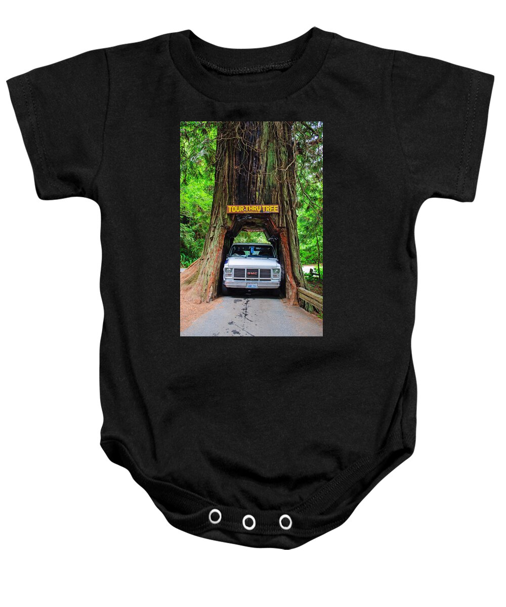 Tour Thru Tree Baby Onesie featuring the photograph Tight Fit by Tikvah's Hope