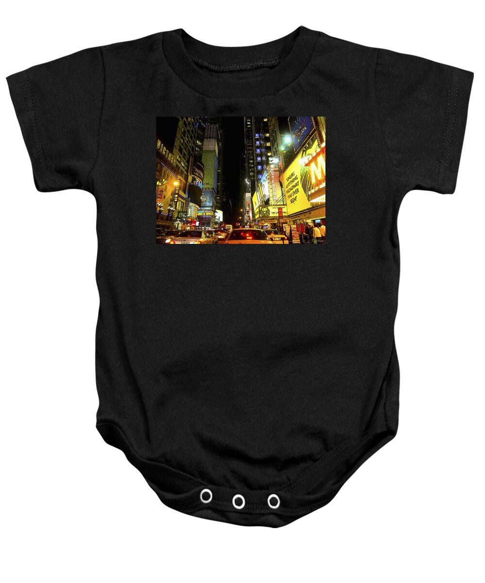 Nyc Baby Onesie featuring the photograph Times Square Photofresco by Joseph Hedaya