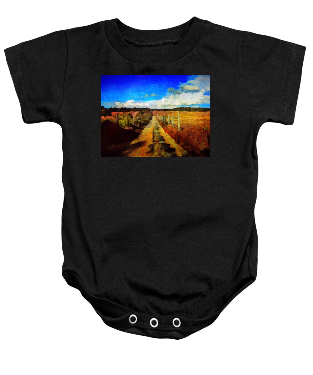 Landscape Baby Onesie featuring the photograph Trail of Wonder by Suzy Norris