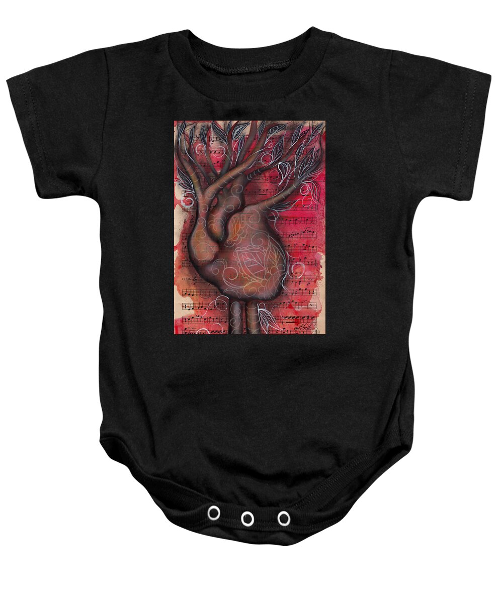 Heart Baby Onesie featuring the painting Tree of Life by Abril Andrade