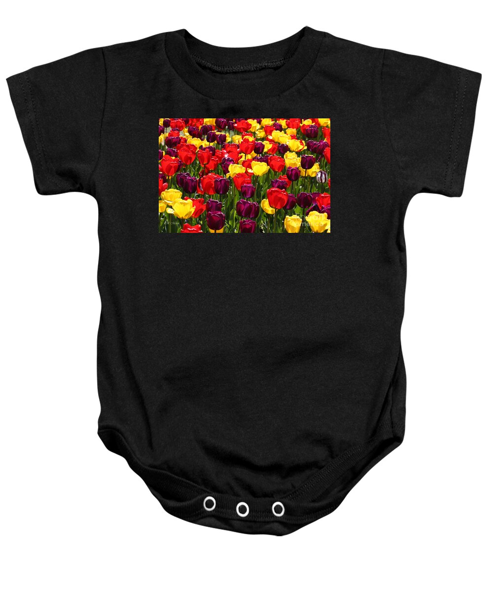 Tulip Fields Baby Onesie featuring the photograph Tulip Fields by Tap On Photo