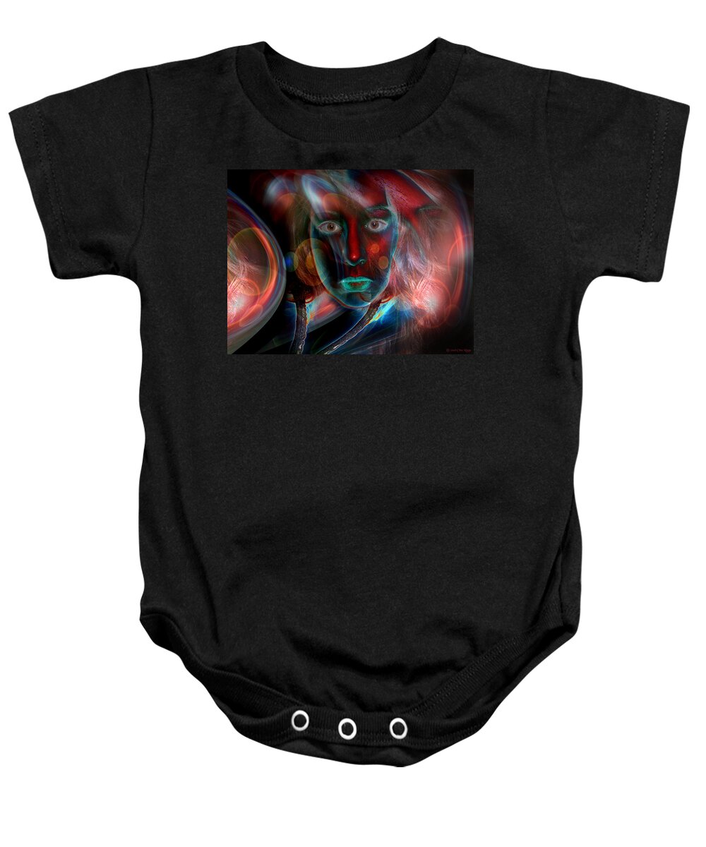 Portrait Baby Onesie featuring the digital art Umbilical Connection to a Dream by Otto Rapp