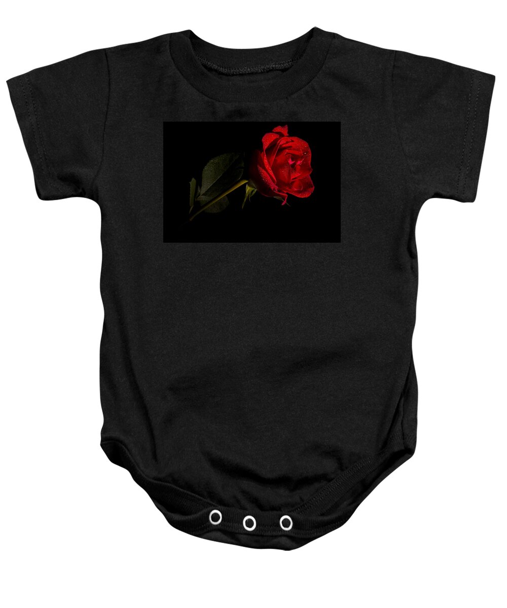 Flowers Baby Onesie featuring the photograph Valentine's Day Velvet Rose by Eduard Moldoveanu