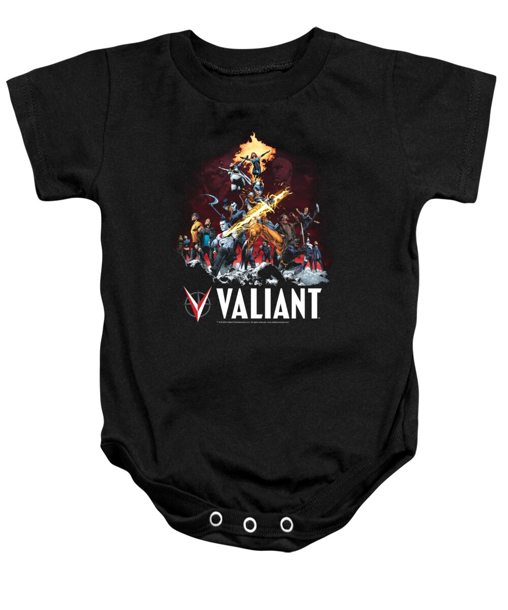 Baby Onesie featuring the digital art Valiant - Fire It Up by Brand A