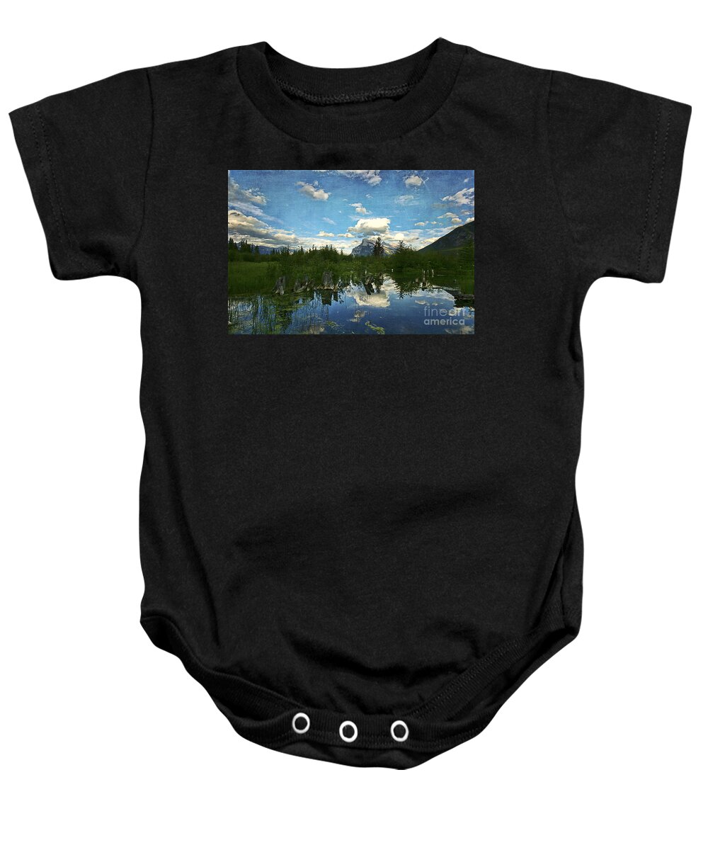 Lake Baby Onesie featuring the photograph Vermillion Lakes Banff National Park by Teresa Zieba