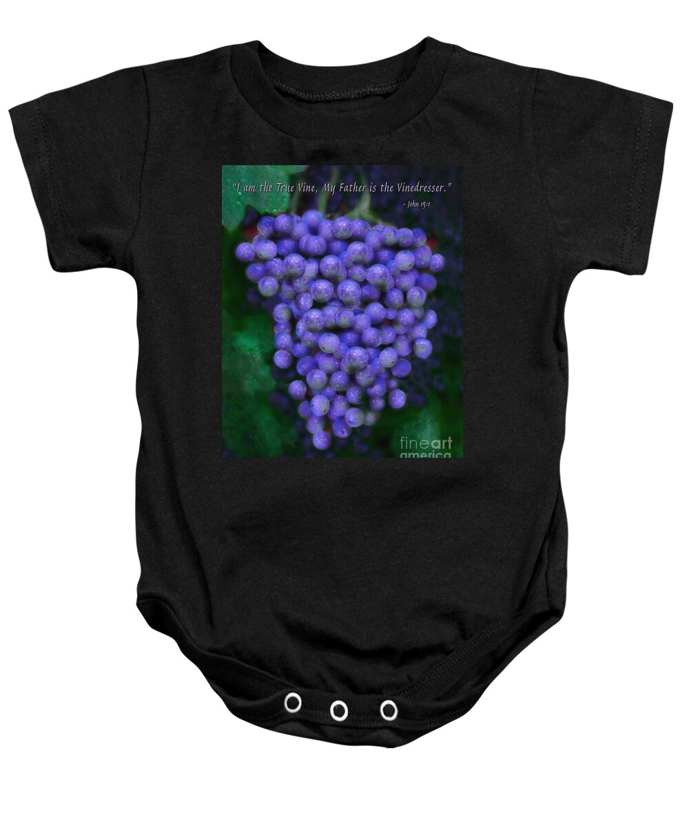 Grapes Art Baby Onesie featuring the painting Purple Grapes by Constance Woods