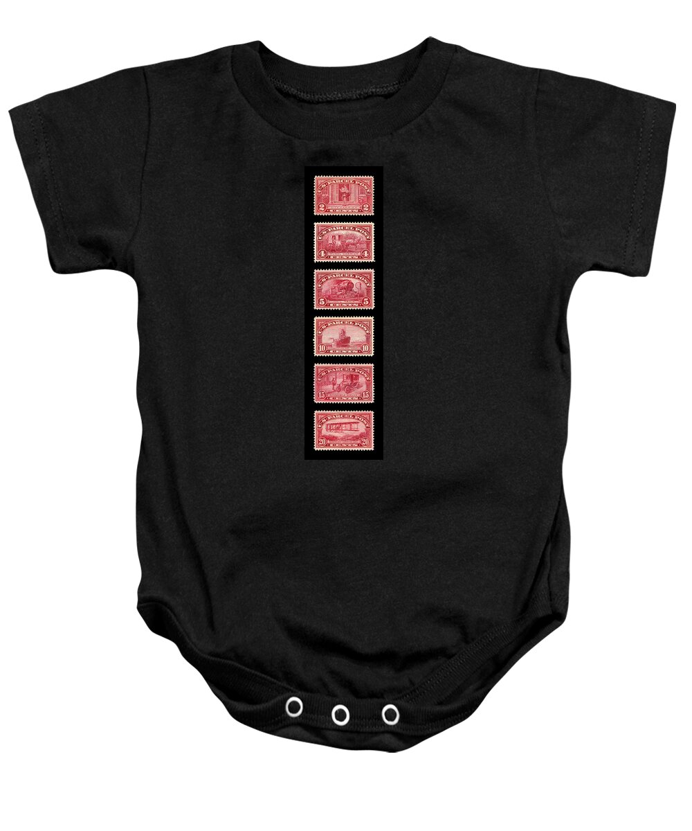 Postage Stamps Baby Onesie featuring the photograph Vintage Postage Stamps 1912 by Andrew Fare
