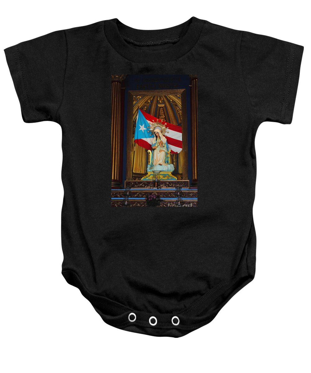 Catholic Baby Onesie featuring the photograph Virgin Mary in Church by George D Gordon III