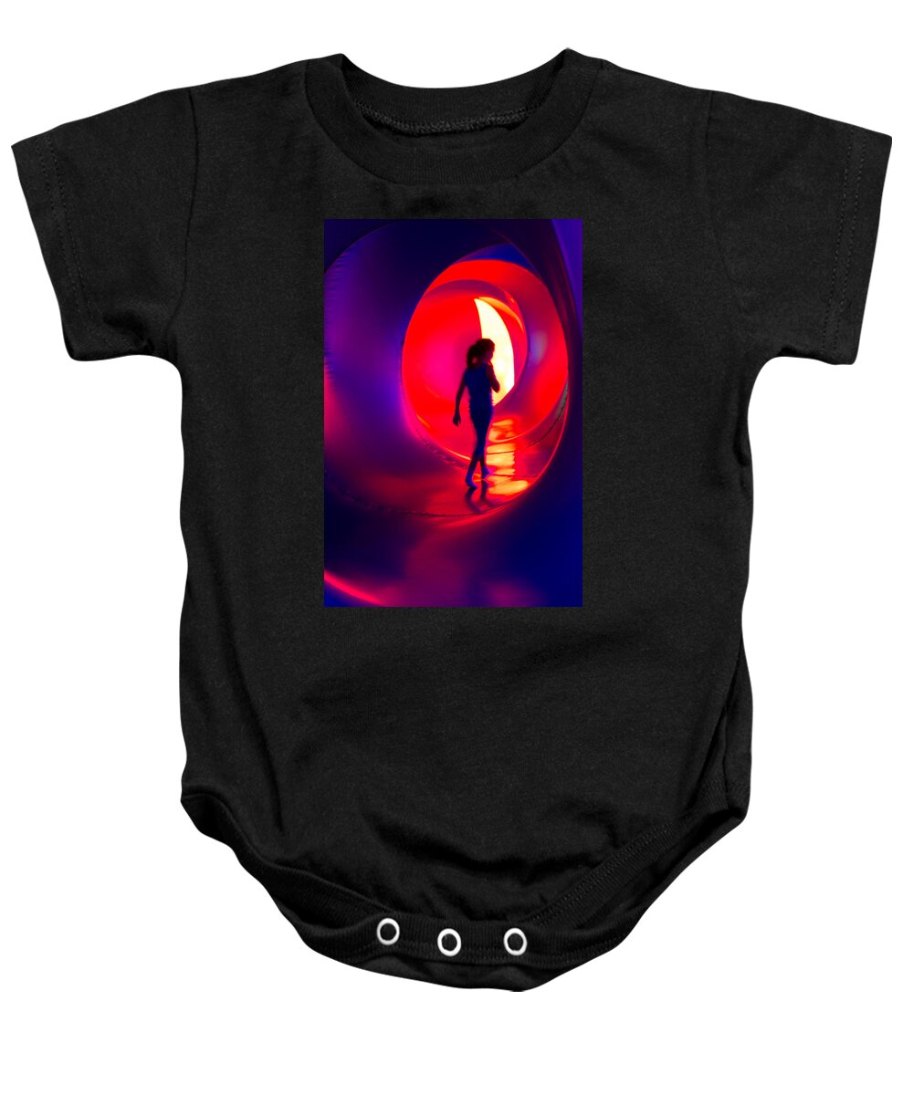 Abstract Baby Onesie featuring the photograph Walking With Light 1 by Christie Kowalski