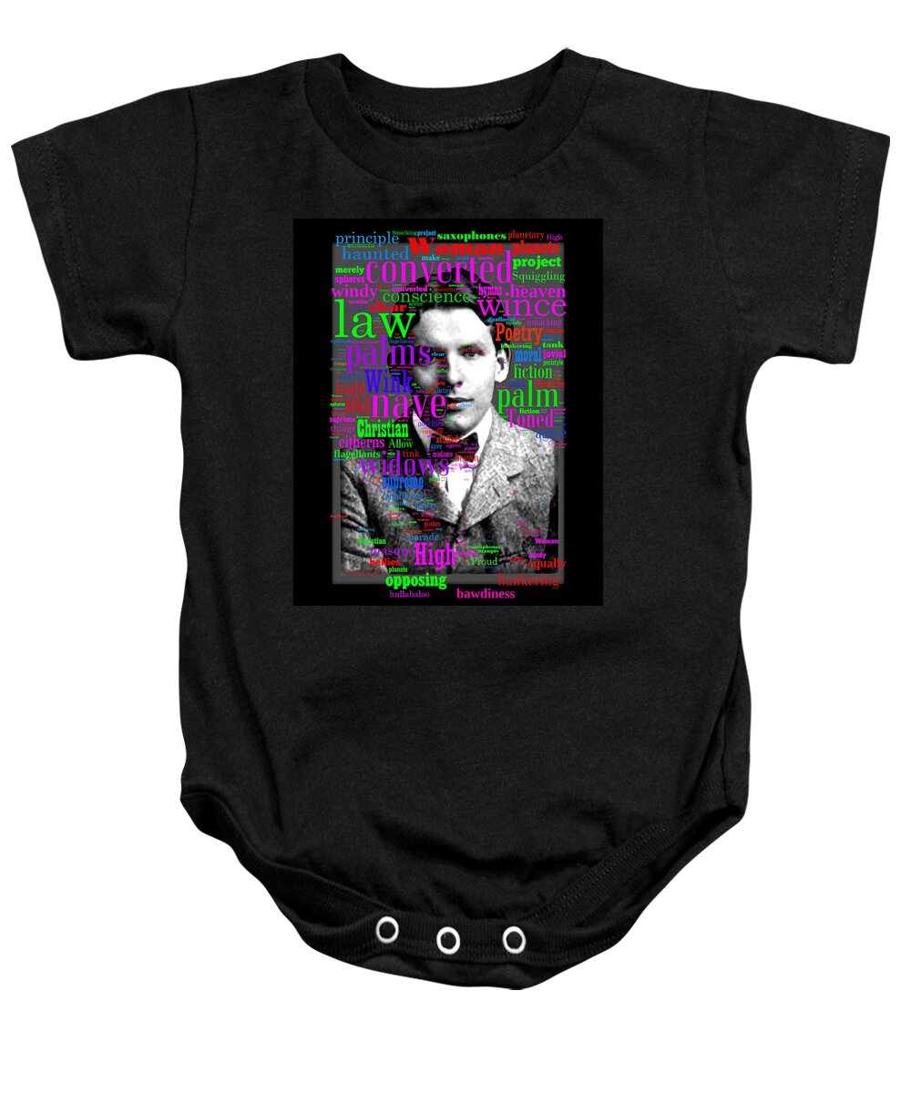 Digital Collage Baby Onesie featuring the digital art Wallace Stevens by Eric Edelman