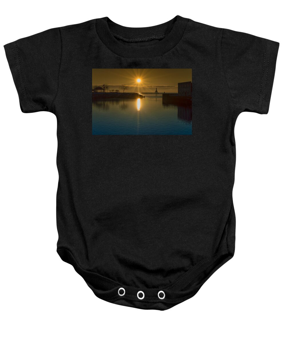 Sunrise Baby Onesie featuring the photograph Warming Sun by James Meyer