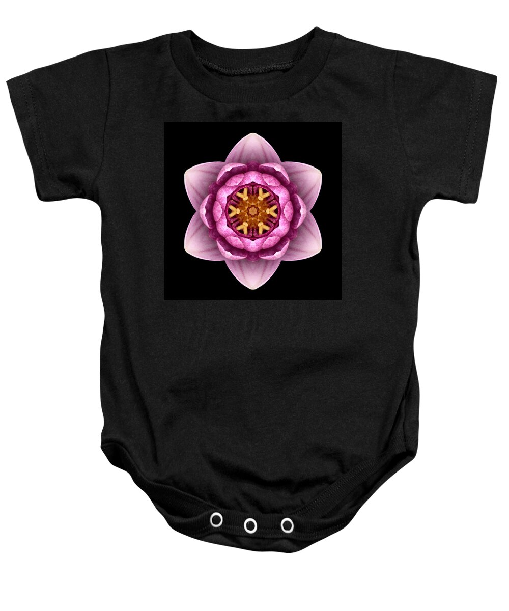 Flower Baby Onesie featuring the photograph Water Lily X Flower Mandala by David J Bookbinder