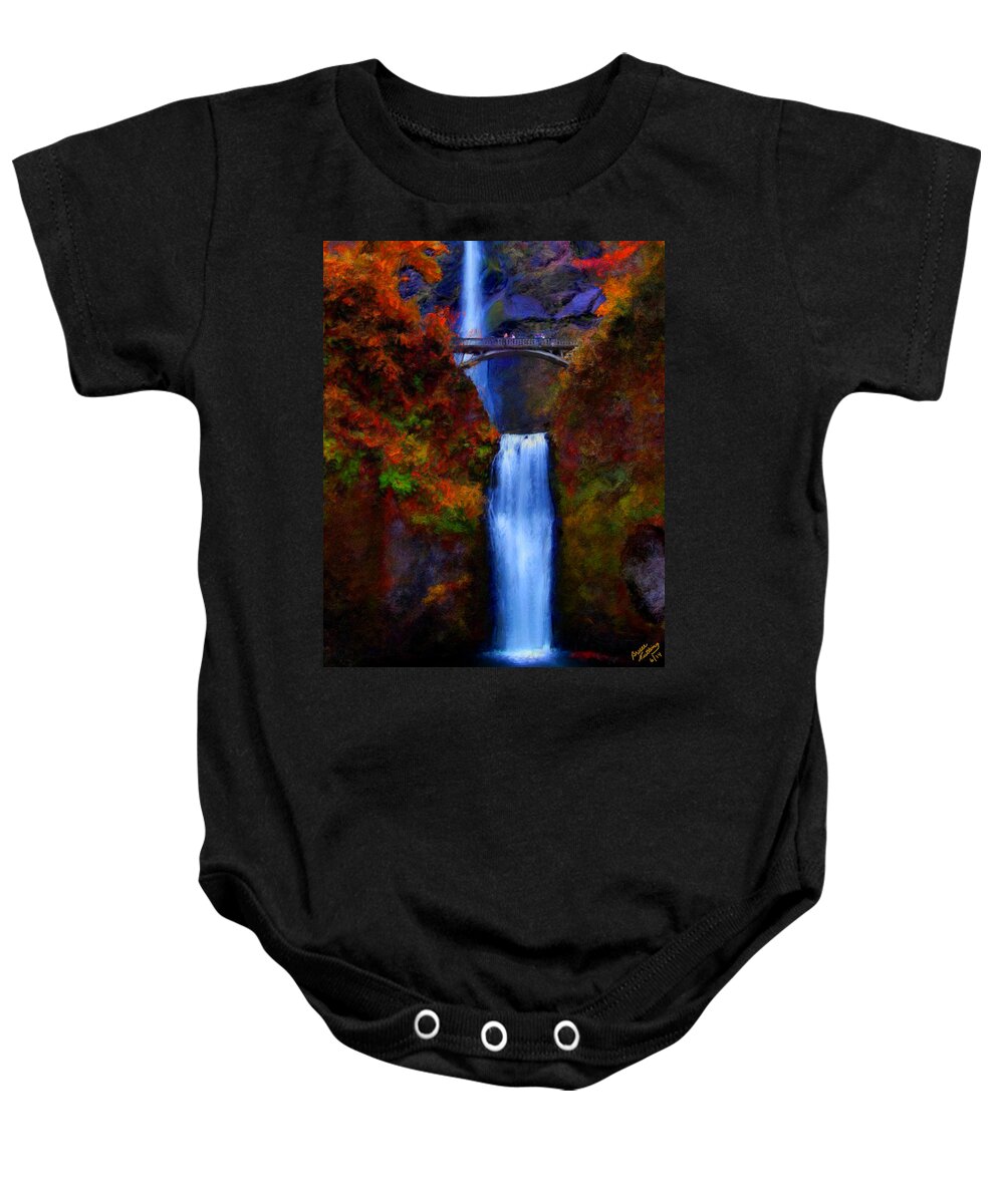 Waterfalls Baby Onesie featuring the painting Waterfalls in the Falls by Bruce Nutting