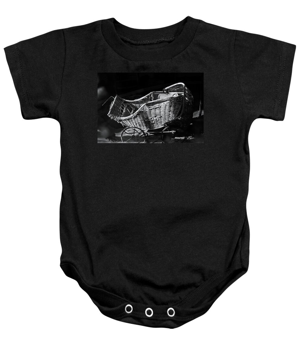 Alone Baby Onesie featuring the photograph When The Bow Breaks bw by Denise Dube