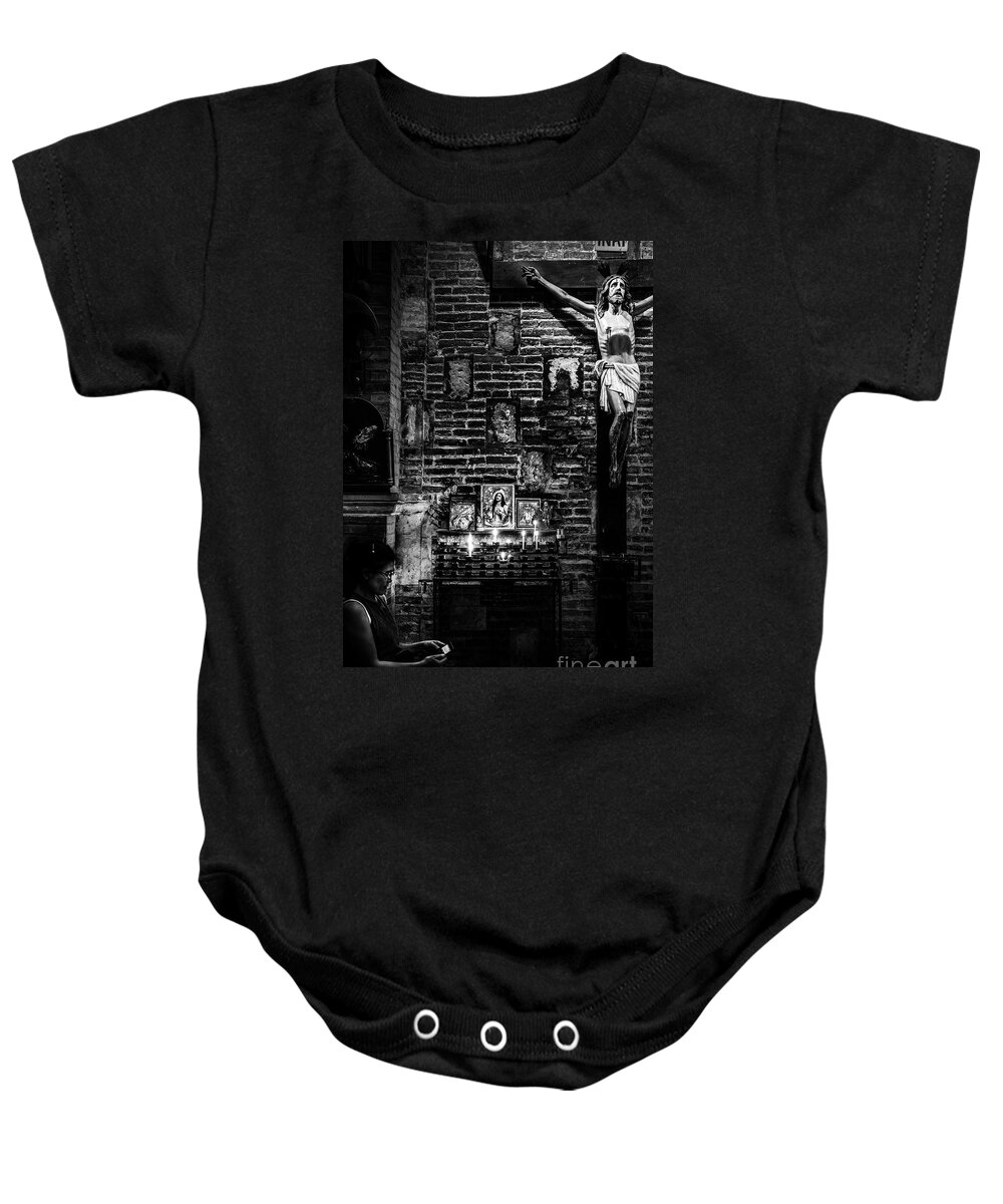 Church Baby Onesie featuring the photograph # Where Are You by Michael Arend