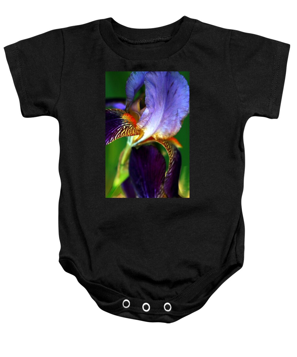 Iris Baby Onesie featuring the photograph Wildly Colorful by Deborah Crew-Johnson