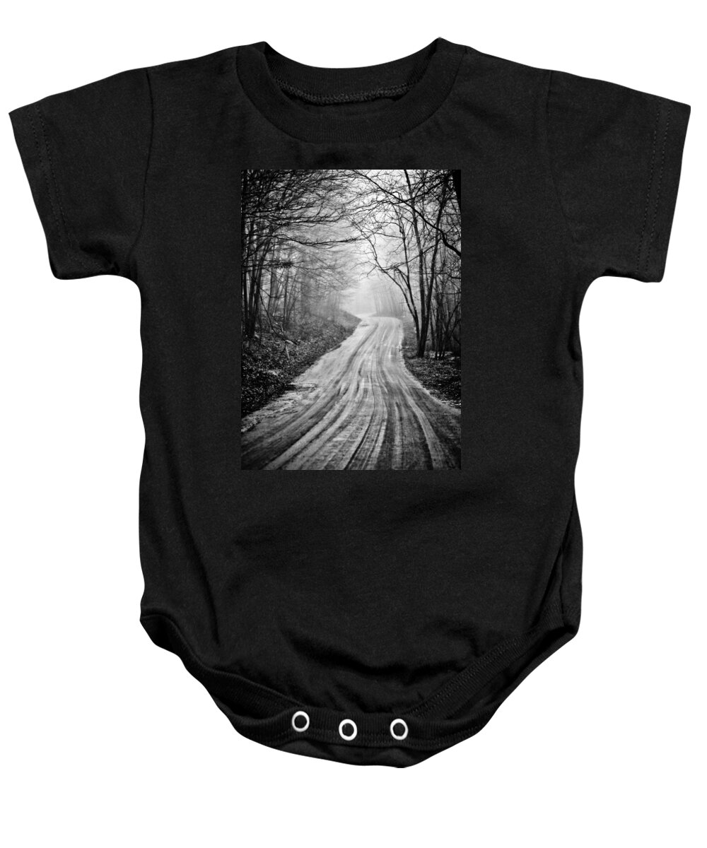 Dirt Road Baby Onesie featuring the photograph Winding Dirt Road by Karol Livote