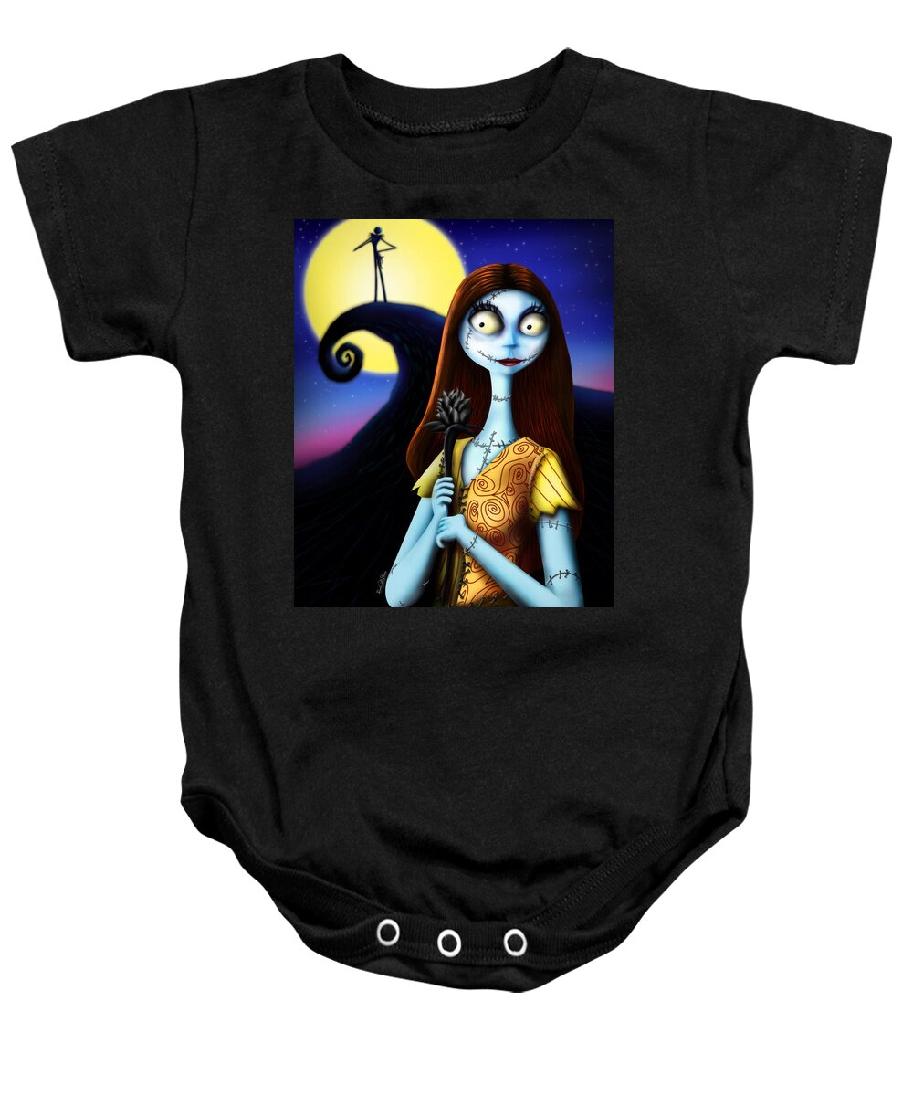 Wish Baby Onesie featuring the drawing Wish by Alessandro Della Pietra
