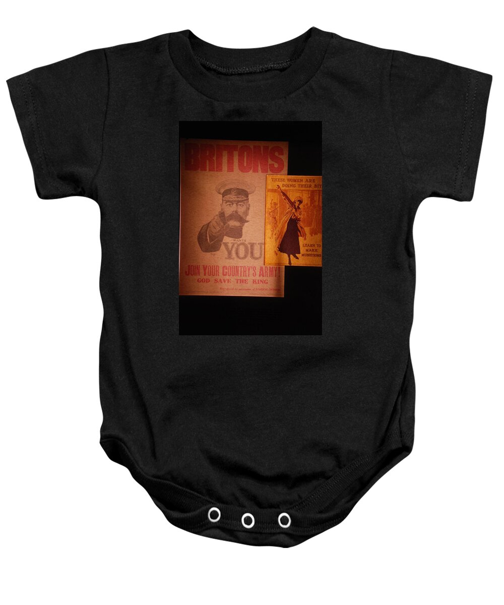 Wwi Baby Onesie featuring the photograph WW1 Recruitment Posters by Kenny Glover