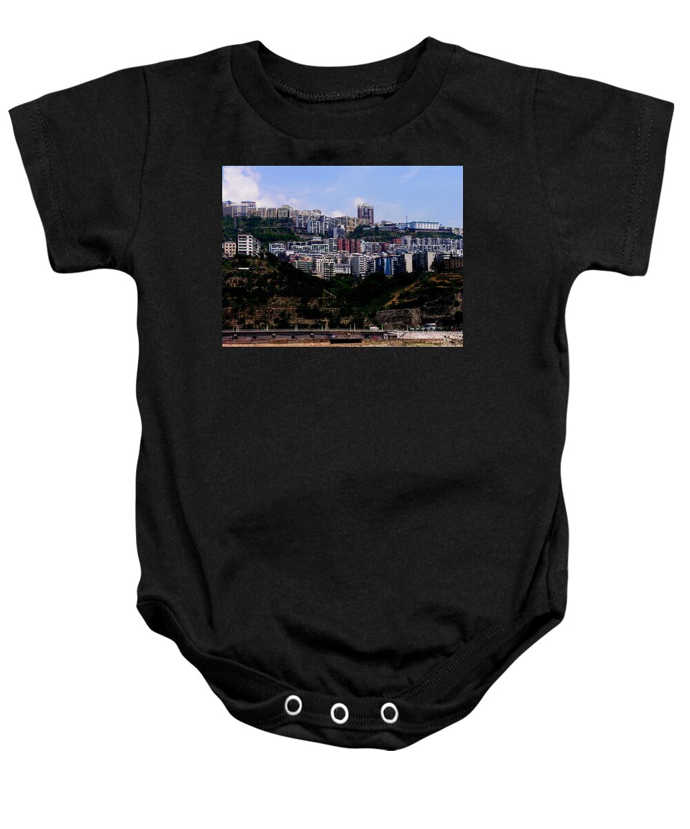 Yangtze River Baby Onesie featuring the photograph Yangtze River - New Town project by Jacqueline M Lewis
