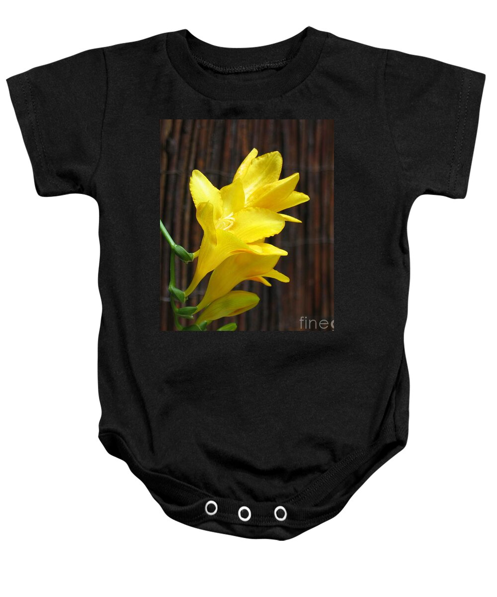 Flower Buds Baby Onesie featuring the photograph Yellow Petals by HEVi FineArt