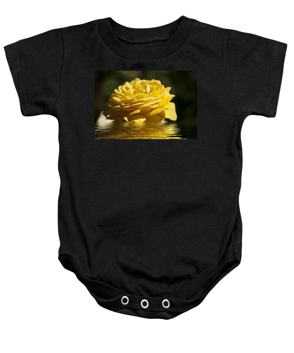 Yellow Rose Baby Onesie featuring the photograph Yellow Rose Flood by Steve Purnell