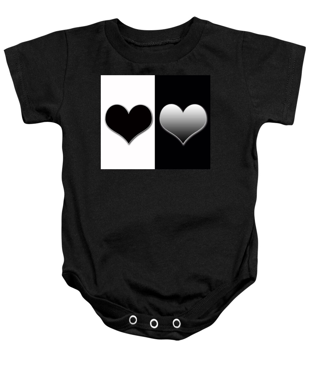 Hearts Baby Onesie featuring the painting Yin and Yang Love by Georgeta Blanaru