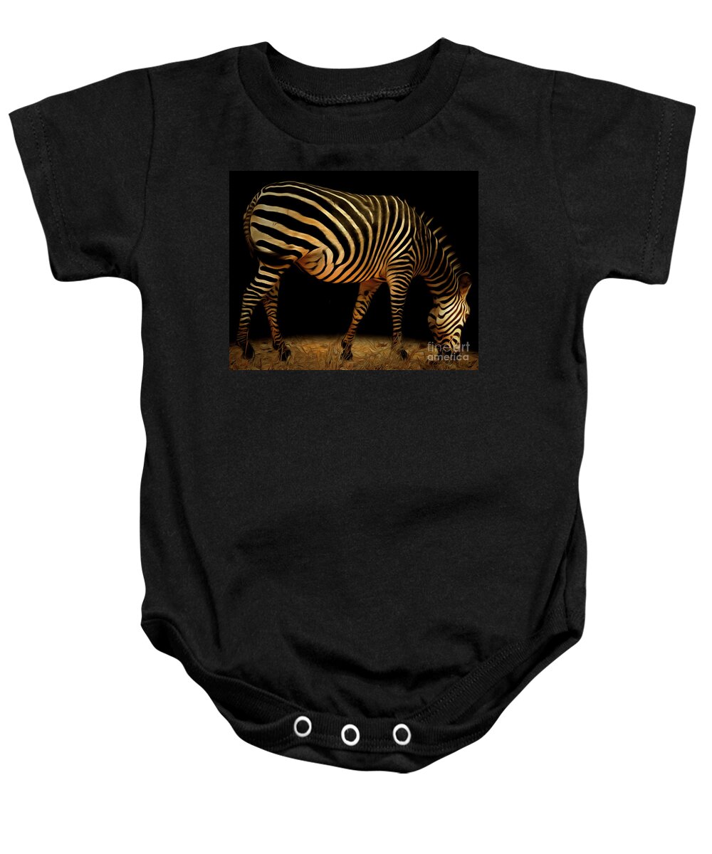 Zebra Baby Onesie featuring the photograph Zebra 20150210brun by Wingsdomain Art and Photography
