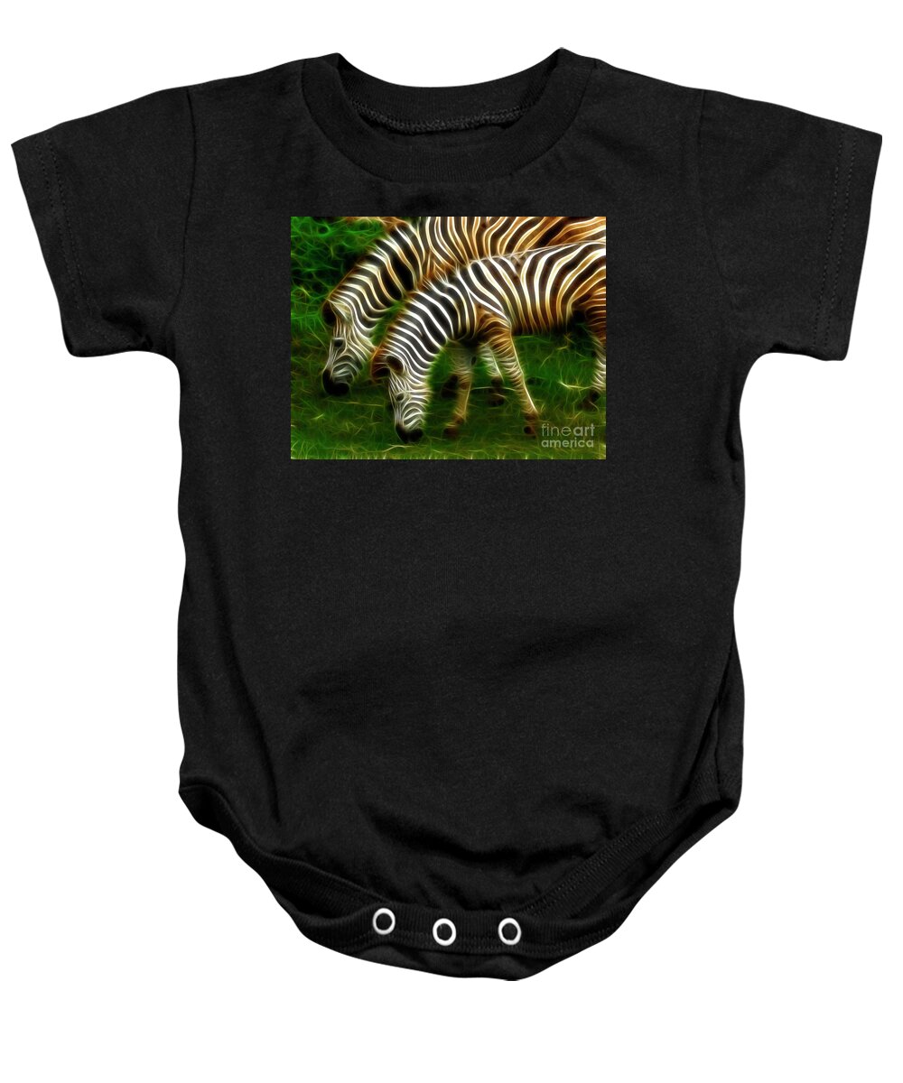 Zebras Baby Onesie featuring the photograph Zebras by Bob Christopher