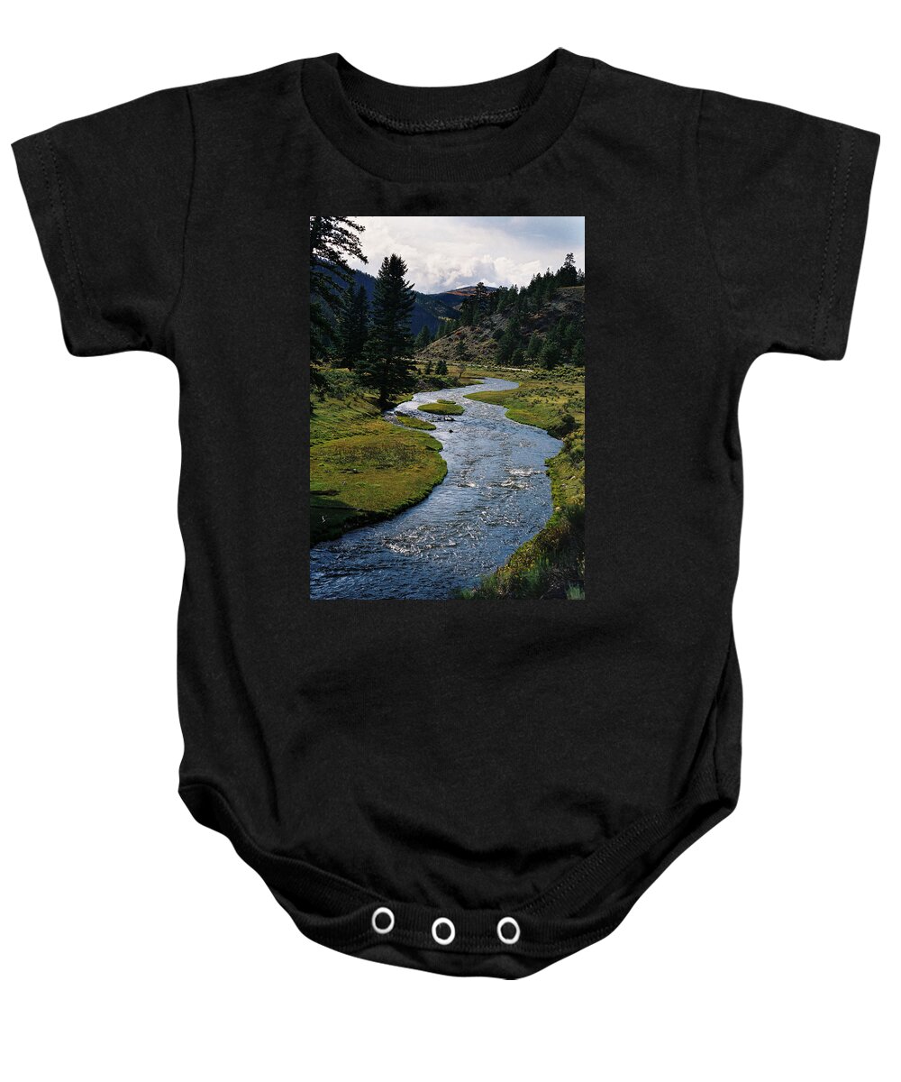 Costilla Creek Baby Onesie featuring the photograph Costilla Creek In Fall by Ron Weathers