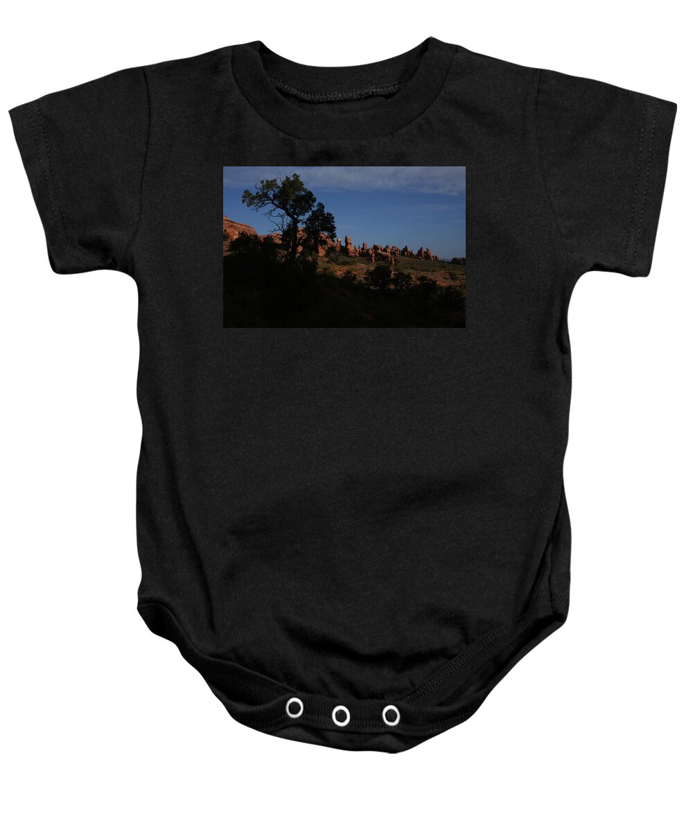 Arches Baby Onesie featuring the photograph Arches National Park #1 by Benjamin Dahl