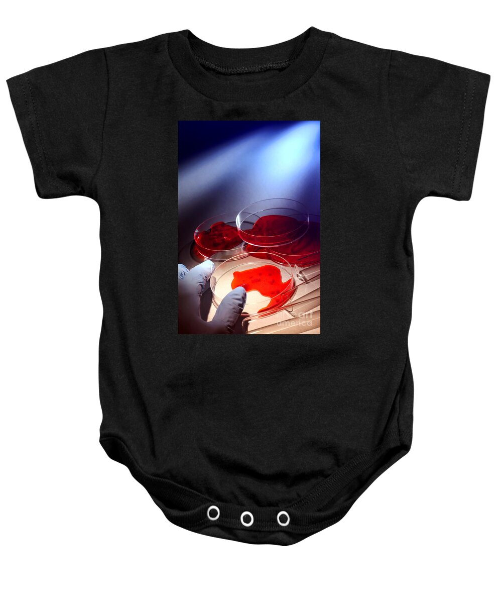 Forensic Baby Onesie featuring the photograph Forensic Examination Investigation in Crime Lab by Science Research Lab By Olivier Le Queinec