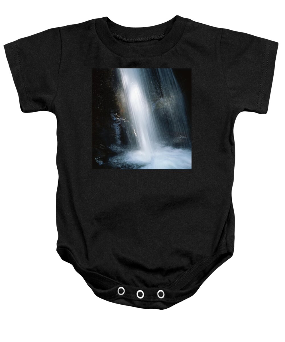 Waterfall Baby Onesie featuring the photograph Lighted waterfall #2 by Ulrich Kunst And Bettina Scheidulin